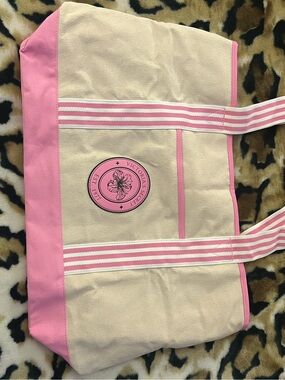 Victoria's Secret Pink and Cream Canvas Tote